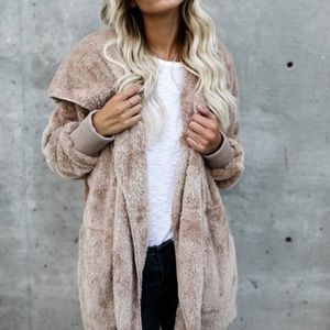 Faux fur cardigan